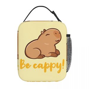 Mignon Happy Capybara accessoires sac à déjeuner isolé pour enfants école boîte de nourriture Portable arrivée refroidisseur thermique 240226