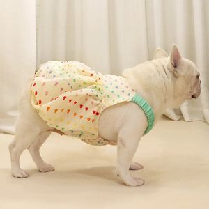 Robe de chien mignon coeur d'été Vêtements de bulldog français caniche Bichon schnauzer vêtements robes de compagnie de compagnie costumes 240412