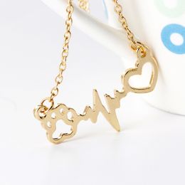 Schattige hart honden poot zilveren vergulde hangers designer ketting vrouw Zuid -Amerikaanse liefde kettingen hangers ketting voor vrouwen mode sieraden chokers vriend geschenk