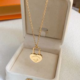 Leuke hartslot hanger ketting met stempel vrouwen slot brief sleutelbeen ketting voor cadeaufeest