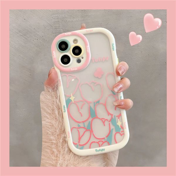 Lindo corazón amor a prueba de choque Case de teléfono transparente para iPhone 15 14 13 12 11 Pro Max Soft Silicone Clear Back Cover