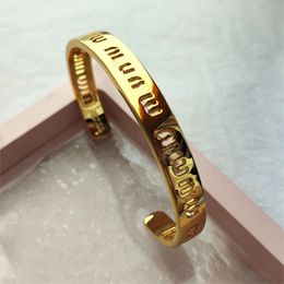 Lindo hueco letras simples brazalete pulsera para mujeres niñas 18 K marca de oro diseñador de lujo Niza amor pulseras de uñas joyería mujer grado superior