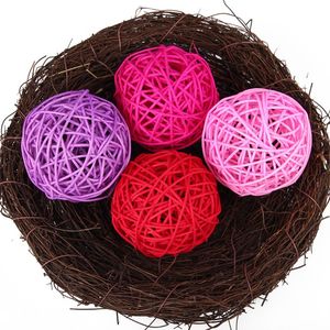 Bonito casa peças centrais do teto decoração pendurado rattan vime beijando bola pingente para chá de bebê natal jardim de infância ornamento diy