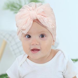 Mignon bébé bébé dentelle Bowknot bonnet casquette filles été lapin oreille Headwrps Turban enfant en bas âge respirant chapeau indien cheveux accessoires