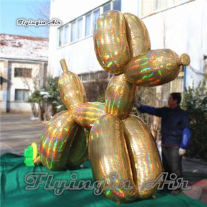 Lindo brillante grande inflable perro modelo globo 3 m/5 m publicidad aire volar cachorro para decoración de parque