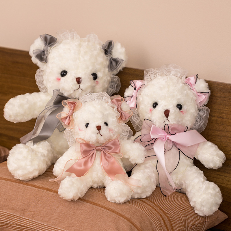 Śliczny japoński kreatywny Lolita Bear Doll Fleans Wstążka Princess Bear Bear Prezent dla lalki