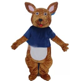 Leuke kangoeroe -mascotte kostuums hoogwaardige stripfiguur Outfit Pak Halloween volwassenen Maat Verjaardagsfeestje Outdoor Festival Jurk
