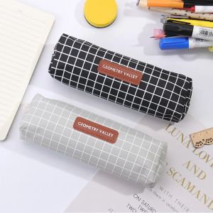 Bagure de stylo à crayon mignon Kawaii Canvas Sacs de stylo haut capacité de lettres mignonnes pour filles Gift School Supplies Co dans la papeterie coréenne