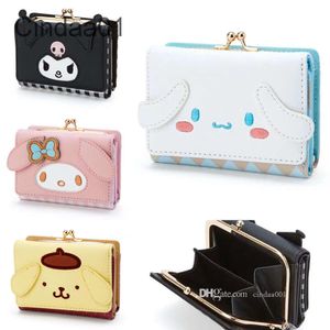 Schattige kawaii cartoon kuromi anime designer portemonnee vrouwen pu lederen tas ritssluits houder nieuwe casual bijgesneden portefeuilles