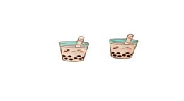 Mignon kawaii aliment boisson rose boba lait thé cu-tea épingle en émail doux broche broche broche badge de thé bulle de fraise8792373