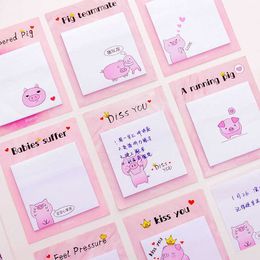 Mignon Kawaii cochon rose bloc-Notes créatif Notes autocollantes cahier papeterie Post Note papier autocollants bureau fournitures scolaires