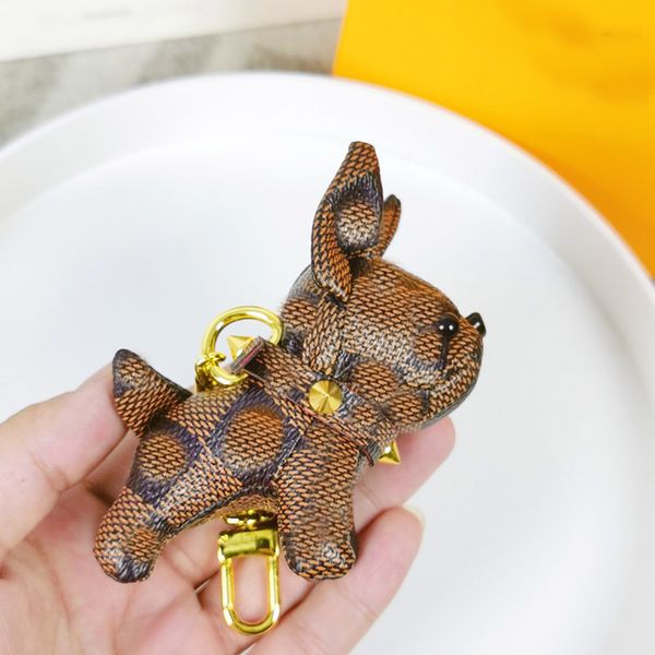 Porte-clés mignon bouledogue porte-clés Luxurys Designers porte-clés petit chien clé de voiture Portachiavi porte-clés pour femmes bijoux breloques de sac lanières accessoires de mode pour hommes