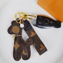 Schattig Sleutelhouder Giraffe Sleutelhangers Luxe Ontwerpers Pu Sleutelhanger Puppy Autosleutel Sleutelhanger Porte Bag Charms Lanyards Heren Mode Tas Accessoires