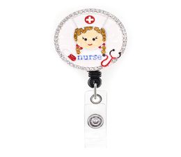 Badge médicale en ramine de clés mignons infirmières en cristal Robine médicale Doctor Doctor ID RETRACTABLE POUR DÉCORAGE9724594