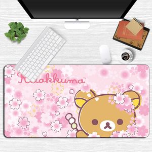 Mignon clavier tapis de souris de jeu en caoutchouc Durable bord de verrouillage grand dessin animé Rilakkuma tapis de souris Otaku ordinateur portable mode bureau tapis de bureau