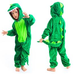 Mignon enfants Animal dinosaure Kugurumi Costume Cosplay garçons enfant vert noir maternelle école fête étudiant jeu de rôle costume 240327