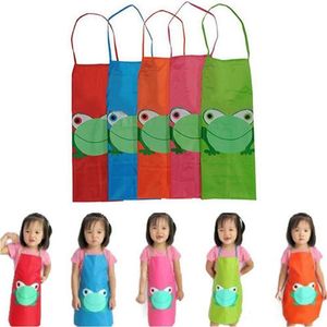 Enfants mignons enfants tabliers imperméables dessin animé grenouille fille imprimée garçon charmant peinture cuisine 5 couleurs disponibles