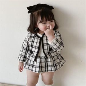 Leuke kindermeisjeskledingsets Designer tweedelige jurk en jasje Beatufil Trendy peuter babymeisjes Romper pak outfit
