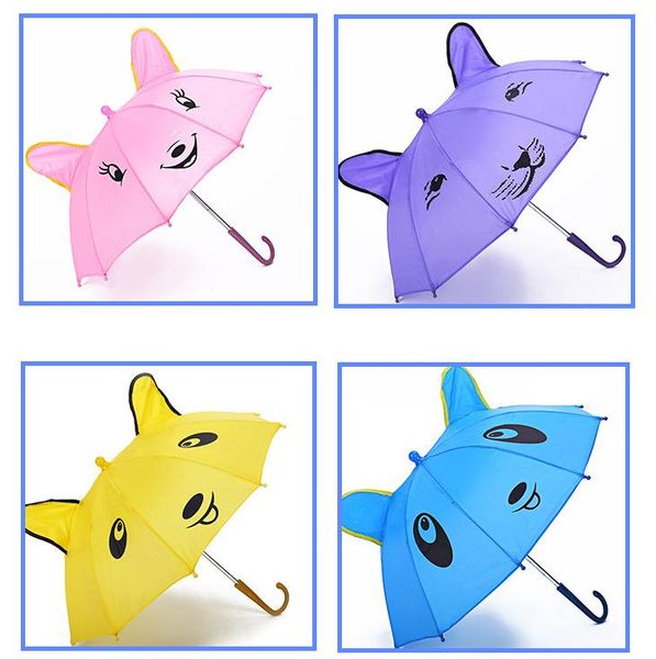 Enfants mignons pluie parapluie dessin animé Panda enfants fille garçon Animal oreille parapluies longue poignée coloré 1-3Y 4-8Y