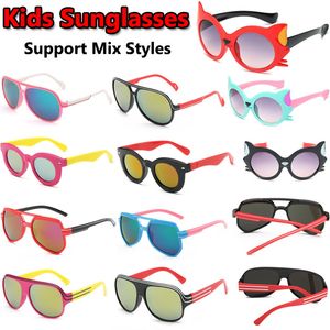 Lunettes de soleil mignonnes pour enfants UV400, jolies lunettes de soleil pour bébés, garçons et filles, lunettes de soleil de fête, 5 styles, différentes couleurs, prennent en charge les commandes mixtes