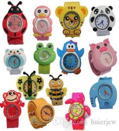 Couptions mignonnes montres pour fille garçon dessin animé slap slap enfants bébé fille garçon regard regarder silicone gelée enfants watch8894914