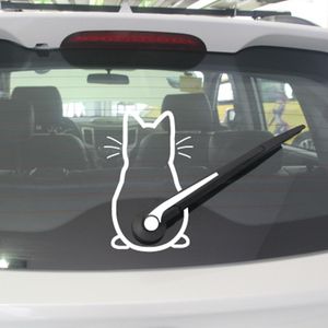 Leuke Kitty Kat Auto Ruitenwisser Vinyl Art Sticker Decor Mooie Dier Hond Muurschilderingen Sticker Voor Autoruit Laptop Decoratie