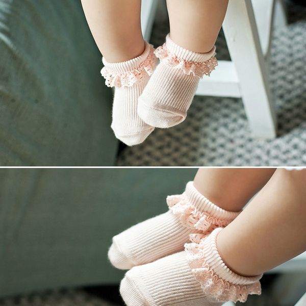 Mignon Style coréen enfants chaussette bébé filles coton dentelle chaussettes chaussettes creuses enfants antidérapant chaussettes jambe enfants bas enfant cadeau