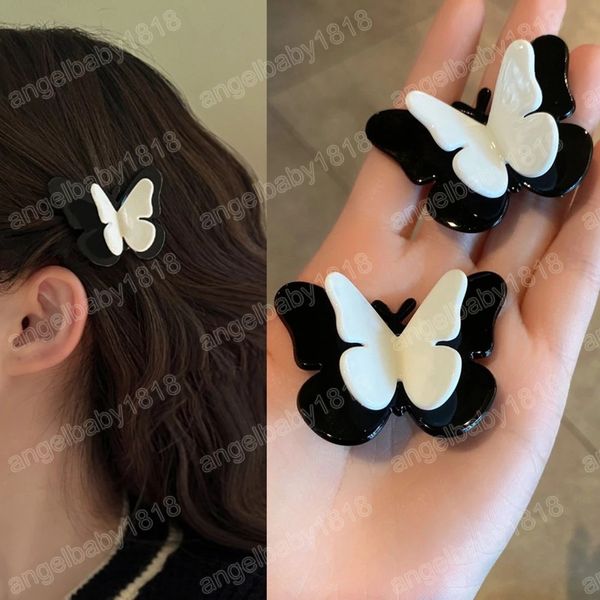 Horquillas para el pelo de mariposa para mujer y niña, pasadores laterales acrílicos de estilo coreano, pasadores laterales con flequillo, accesorios para el cabello