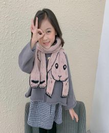 Mignon Style coréen dessin animé ours lapin enfants tricoté laine écharpe automne hiver garçons filles enfant en bas âge longues écharpes1IJE9220830