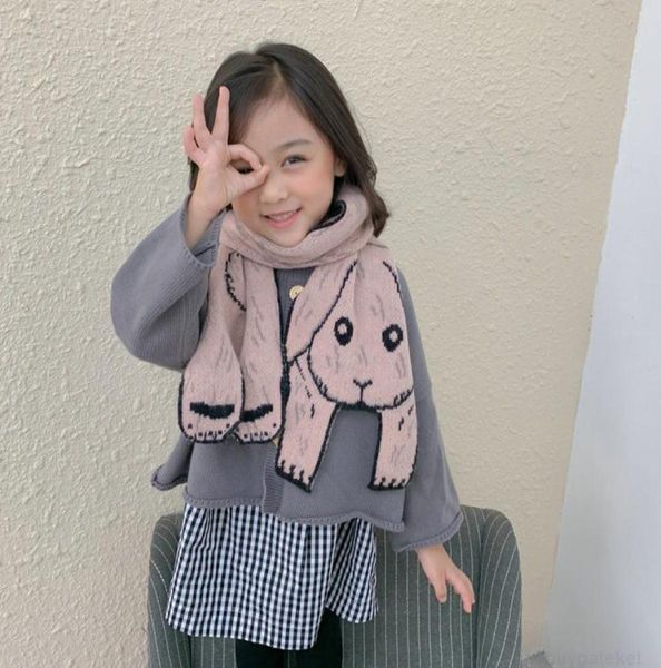 Mignon Style coréen dessin animé ours lapin enfants tricoté laine écharpe automne hiver garçons filles enfant en bas âge longues écharpes1IJE6615542