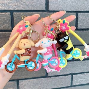 Mignon Kuromi Panda Cartoon Keychain Series Bicycle Series Femme Exquise Pender Netizens Bookbag Pendant Doll bijoux Car Keychain