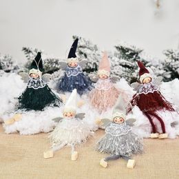 Mignon en dentelle basse ange de Noël arbre de Noël suspendu décorations de Noël festive festive maison ornements ornements de Noël cadeaux