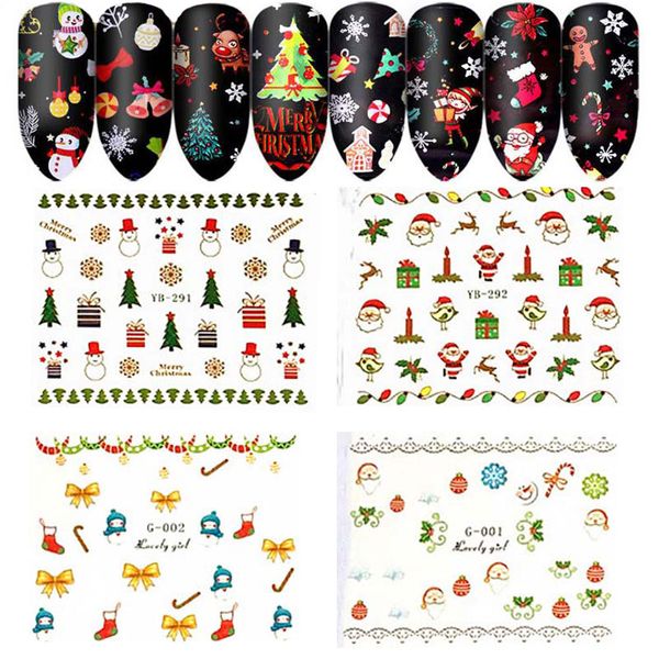 Mignon dame noël ongles décalcomanies autocollants étoiles noël Style arbre de noël Santa cloche doigt beauté enveloppes étoile bricolage ongles Art