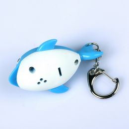 Leuke LED Dolphin Keychains Lovely Light Sound Marine Dieren Anime Figuren Pendent Model Toys Doll voor volwassen kinderen Geschenken