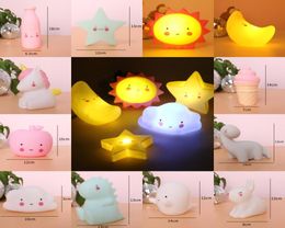 Mignon LED veilleuse étoiles fruits dinosaure Silicone doux dessin animé bébé enfant pépinière lampe chambre décoration cadeau enfant jouets 2021 Y23572856