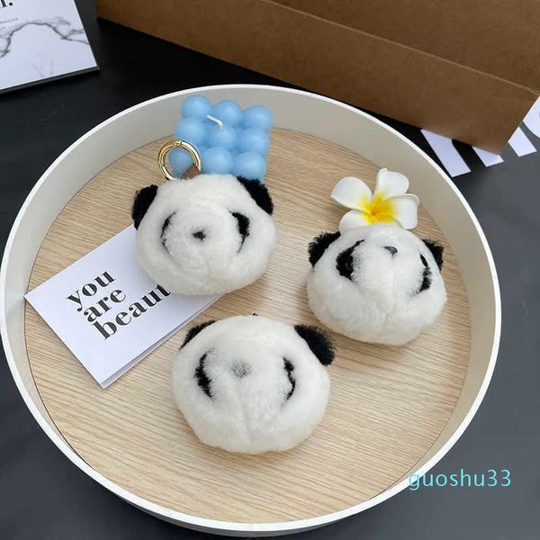 Porte-clés de voiture mignon petit panda, design ins pendentif de sac de poupée en peluche, vente en gros