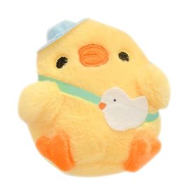 Mignon petit sac de poulet jaune pendentif peluche jouet poupée nette navette keychain cadeau