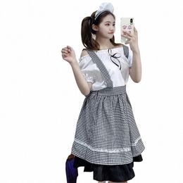 Mignon Lolita Maid Costumes French Maid Dr Filles Femme Amine Cosplay Costume Waitr Maid Party Costumes de scène U2xH #