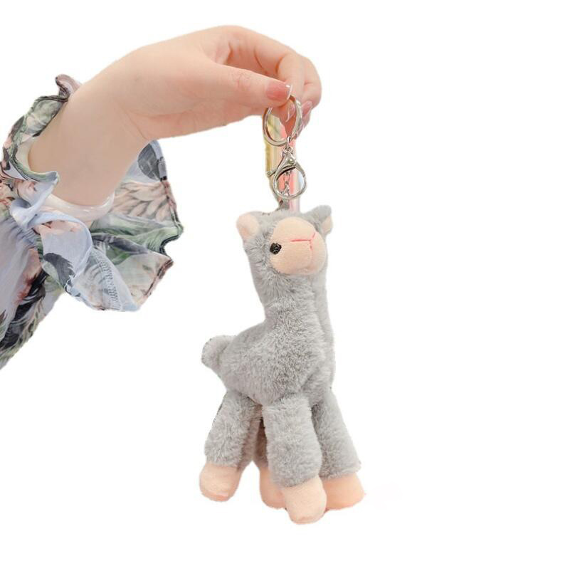 Süße schöne Alpaka -Schlüsselanhänger Plüschspielzeug japanische Alpakas weich gefüllte Schaf Lama Animal Dolls Schlüsselbund Doll 18 cm
