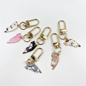 Mignon charmant chat pendant métal keychains chat griffe balise clés pour femmes hommes clés de la voiture clés de clés de clés talon accessoires de sac à main cadeau