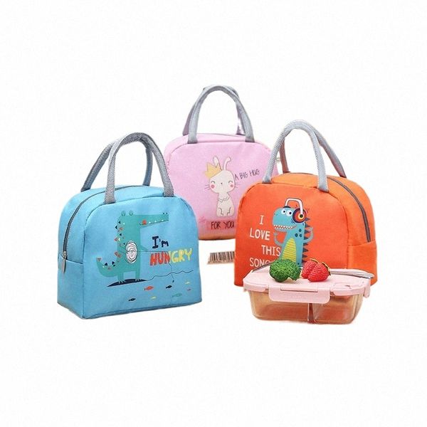 Bolsa de almuerzo linda Carto Bento Box Bag Pequeña bolsa con aislamiento térmico para niños Escuela infantil Snacks Ctainer Tote Handbag c45k #