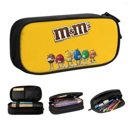 Étui crayon aux haricots au chocolat mignon de MM pour garçons gilrs caricatures personnalisées bonbons de sac à enclos grande capacité