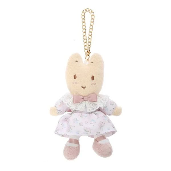 Lindo Marron Cream Plush Toy Cartoon Anime Rabbit Bunny Keychain Kawaii Women Bag Keychains Key Chain Girls Toys 240510