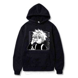 Schattige heren Hoodies Hunter x Hunter Men Women Pullovers Hoodies Sweatshirts Killua Zoldyck Hisoka 90s Anime Hoody Streetwear Tops G220429