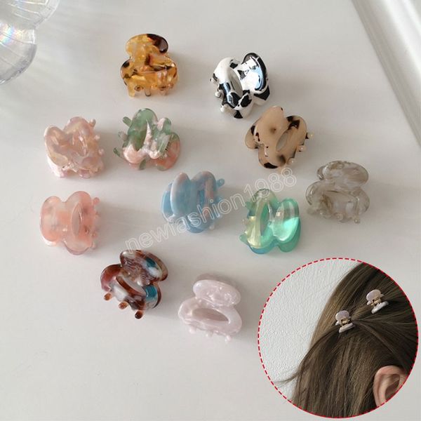 Mignon Mini acétate pinces à cheveux femmes filles géométrique acrylique épingles à cheveux Barrettes mode queue de cheval titulaire cheveux accessoires