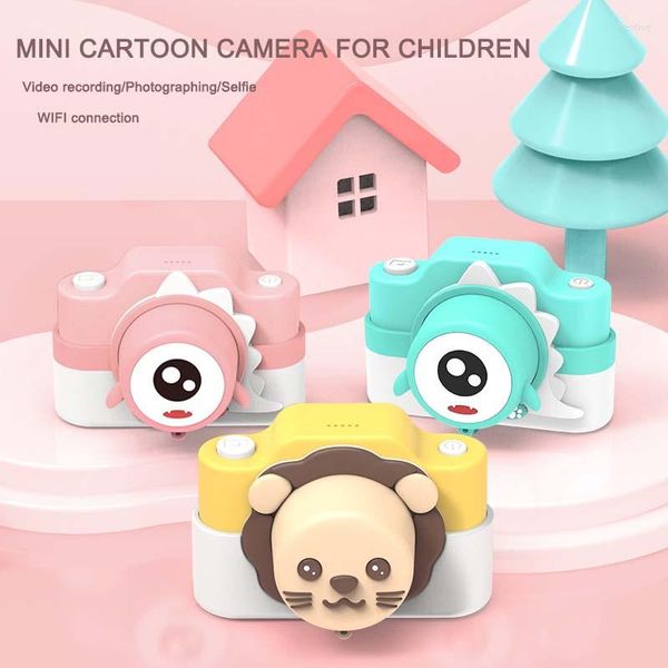 Mignon mini caméra numérique pour enfants Video HD Small SLR avant et arrière 3200W Double dessin animé Toy Gift Imprimante 32 Go