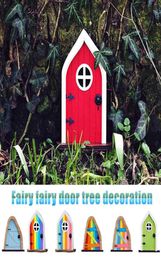 Leuke miniatuur raamdeur houten fee -kabouter Fairy Tale poort tuin gazon ornament miniatuur raam en deur huisdecoratie Q08112643279