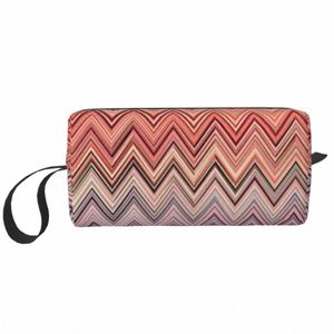 Mignon moderne géométrique Zig Zag voyage trousse de toilette pour les femmes Bohemian Art cosmétique maquillage organisateur beauté stockage Dopp Kit I5gf #