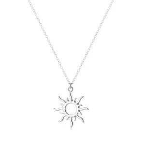 Migne Moon Sun Goddess Sunlight Pendant Collier Sunshine en acier inoxydable Clavicule Choker pour mère petite amie Femme Femme Chaîne Ourtdoor Bijoux Cadeau