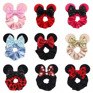 Mignon souris oreilles bandeau avec paillettes arc pour enfants filles Boutique Bling cheveux arcs élastique bandeau accessoires 962 D3